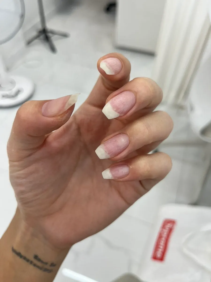 Nail lines shaped into a coffin shape
