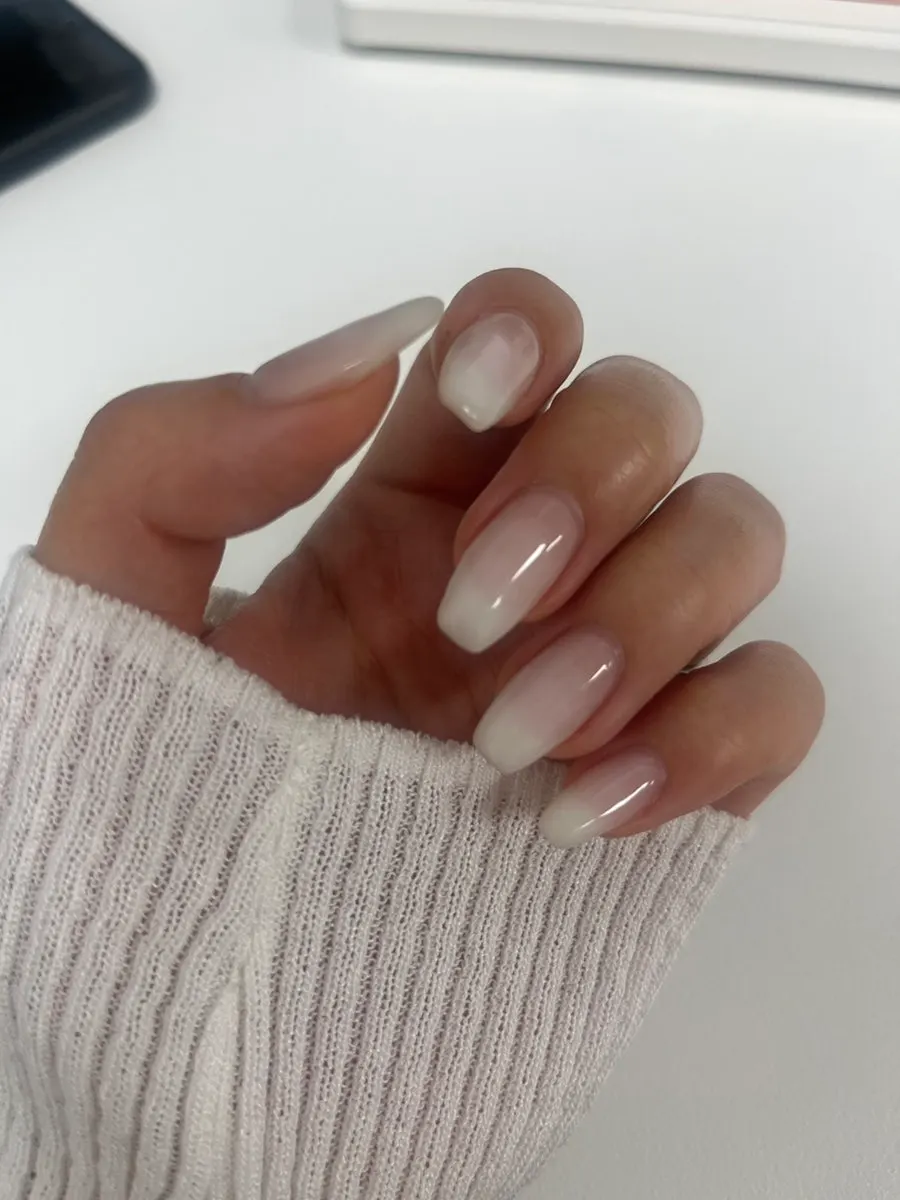 Full view of the nails right after the treatment