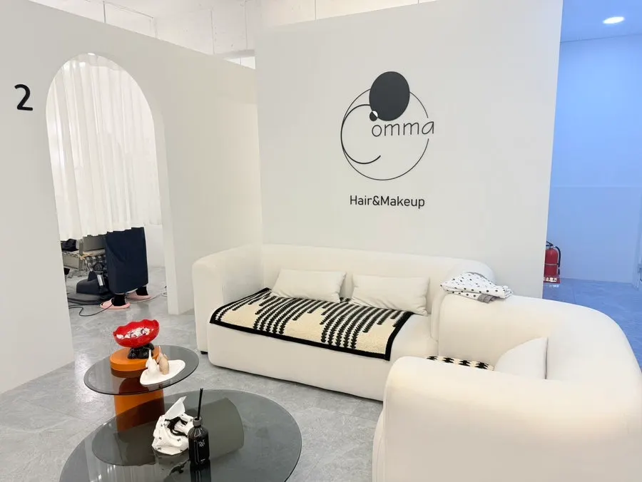 Interior of Comma Hair & Makeup's 2nd floor shop