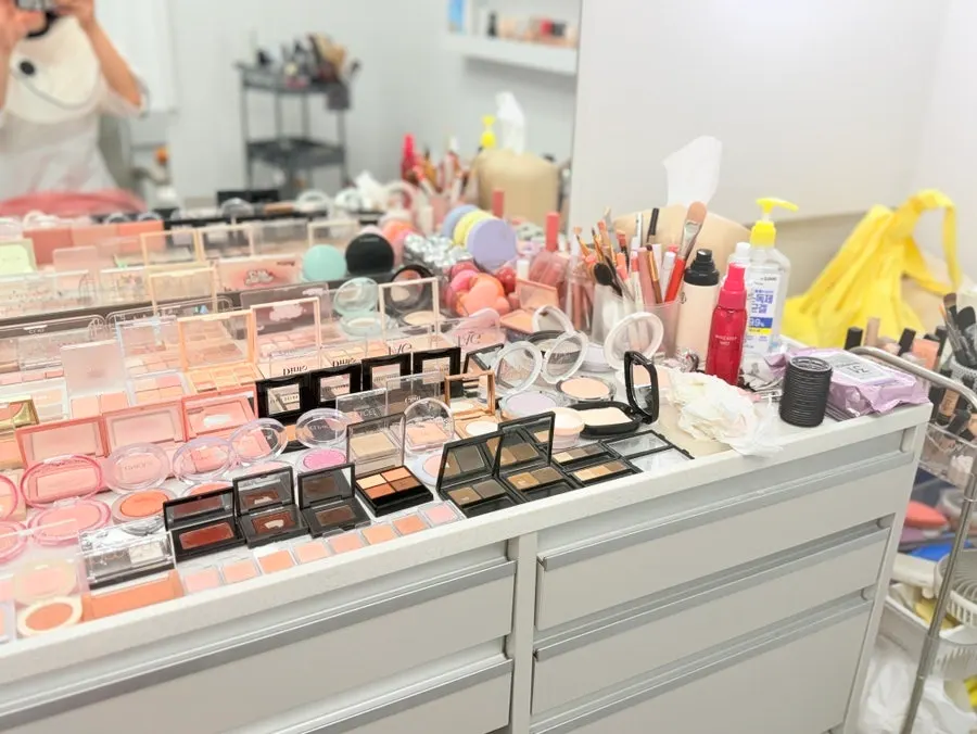 Interior of the shop before makeup began