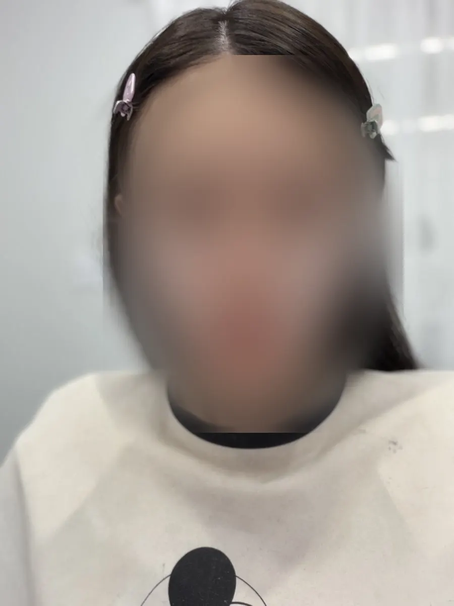 Vertical shot before makeup began