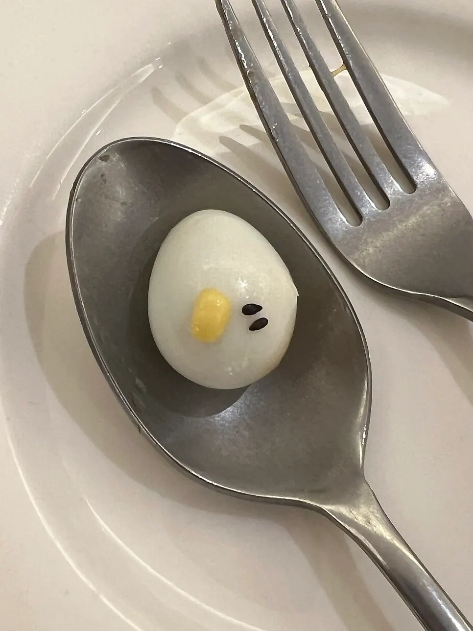 Rubber duck omurice decorated with a quail egg duck