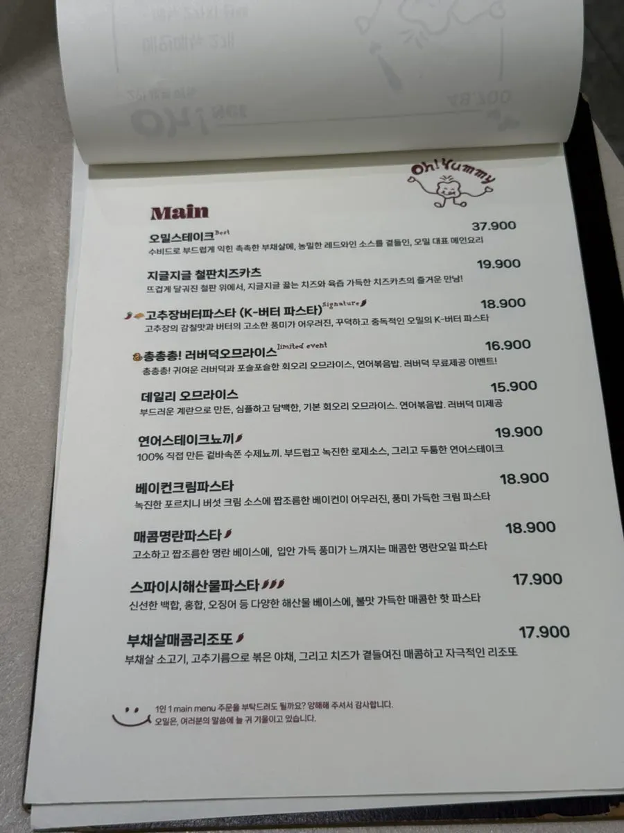 Brunch menu selection
