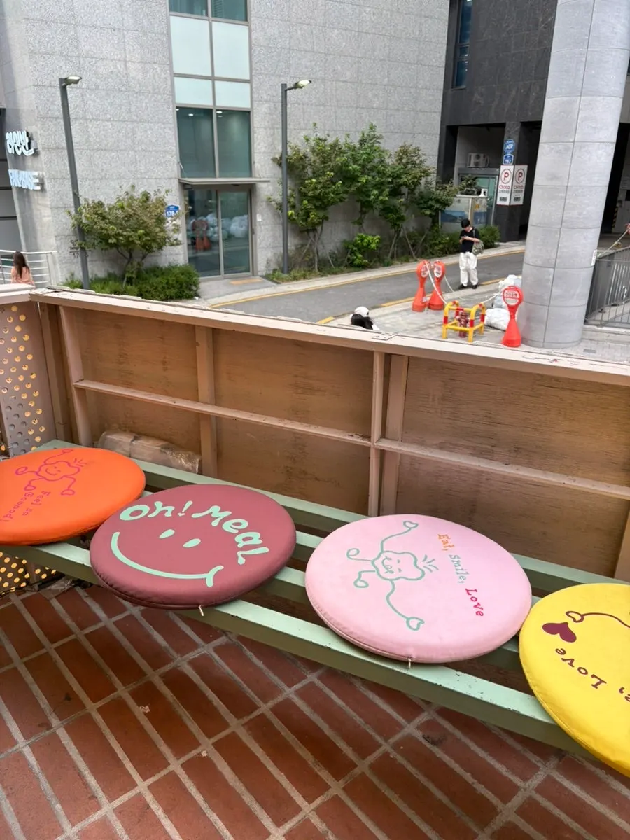 Calm seating area at Omil Hongdae