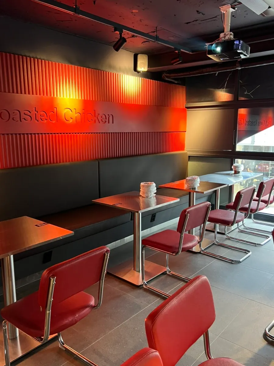 First floor outdoor beer-garden seats with windows wide open