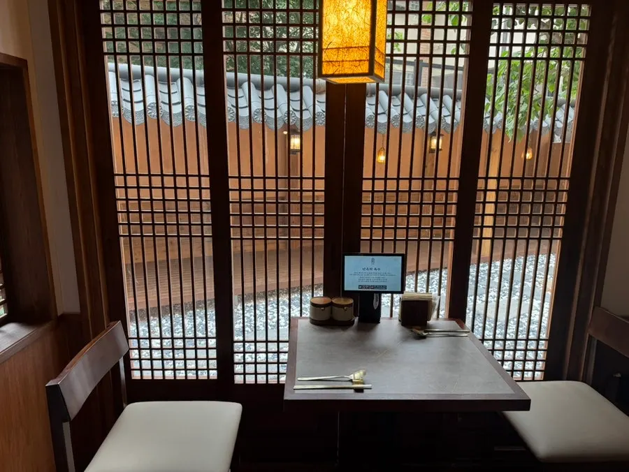 Calm dining space at Anok
