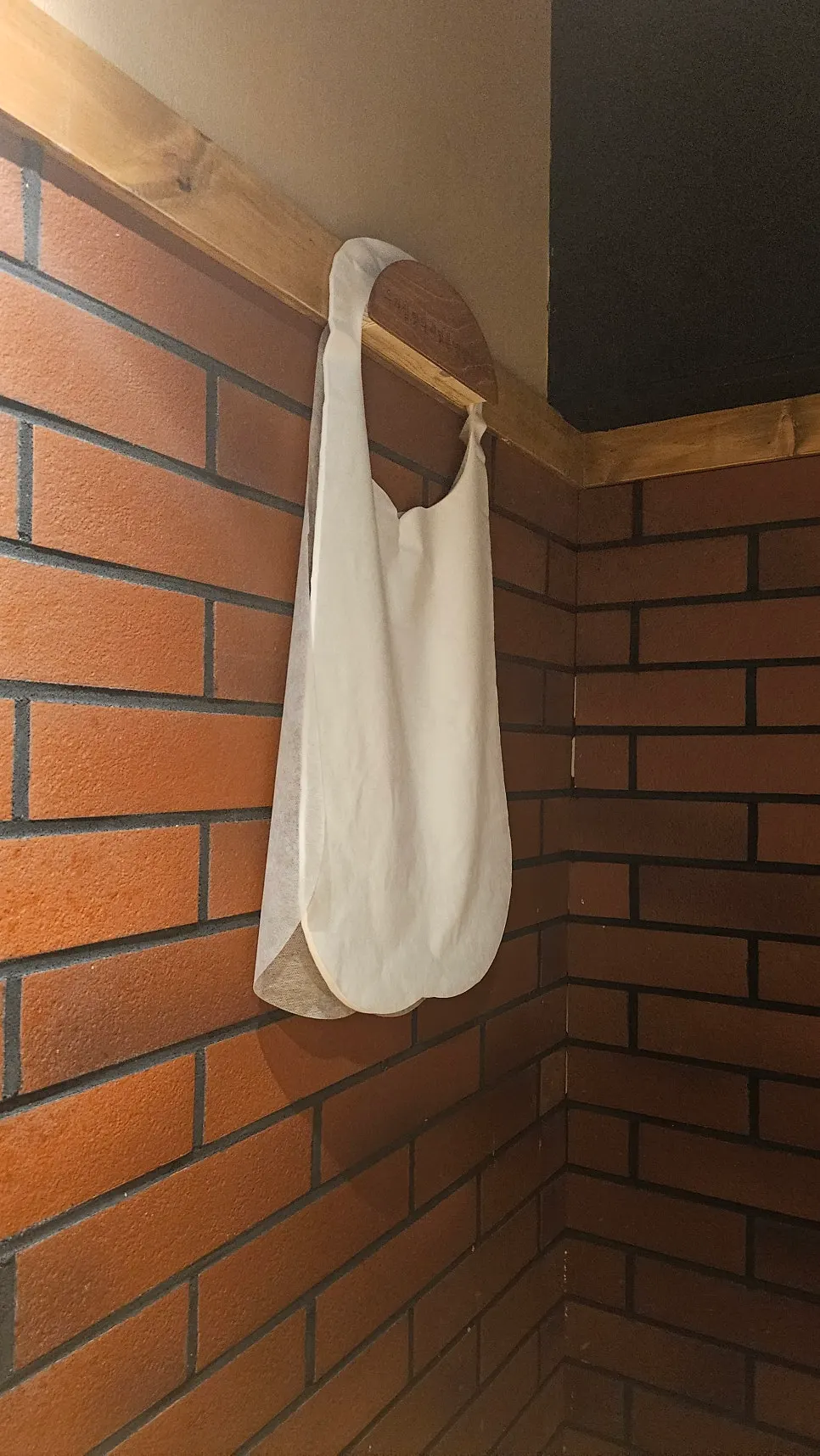 Guest aprons hanging on the wall