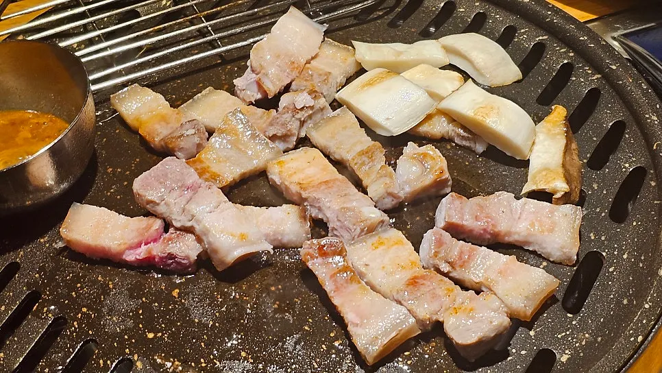 Pork belly turning golden brown