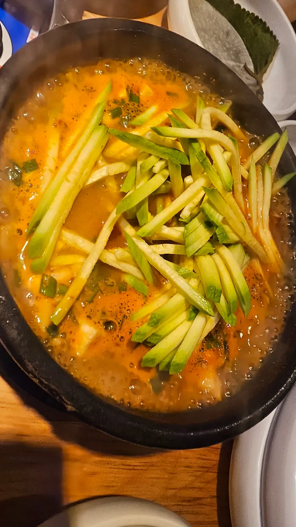Zucchini doenjang jjigae full of ingredients