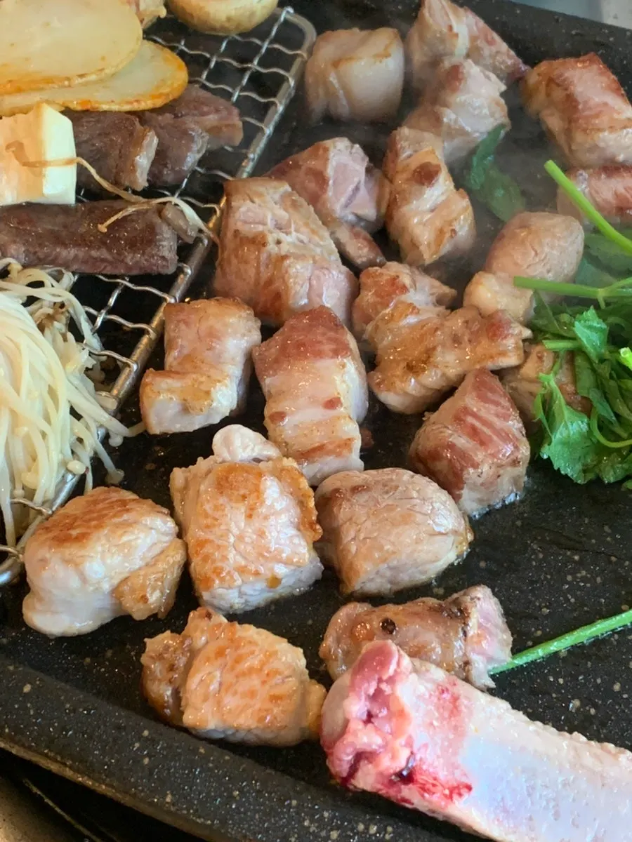 Meat eaten with a variety of accompaniments