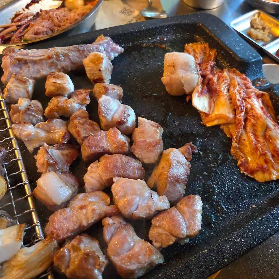 Korean pork grilling on the grill