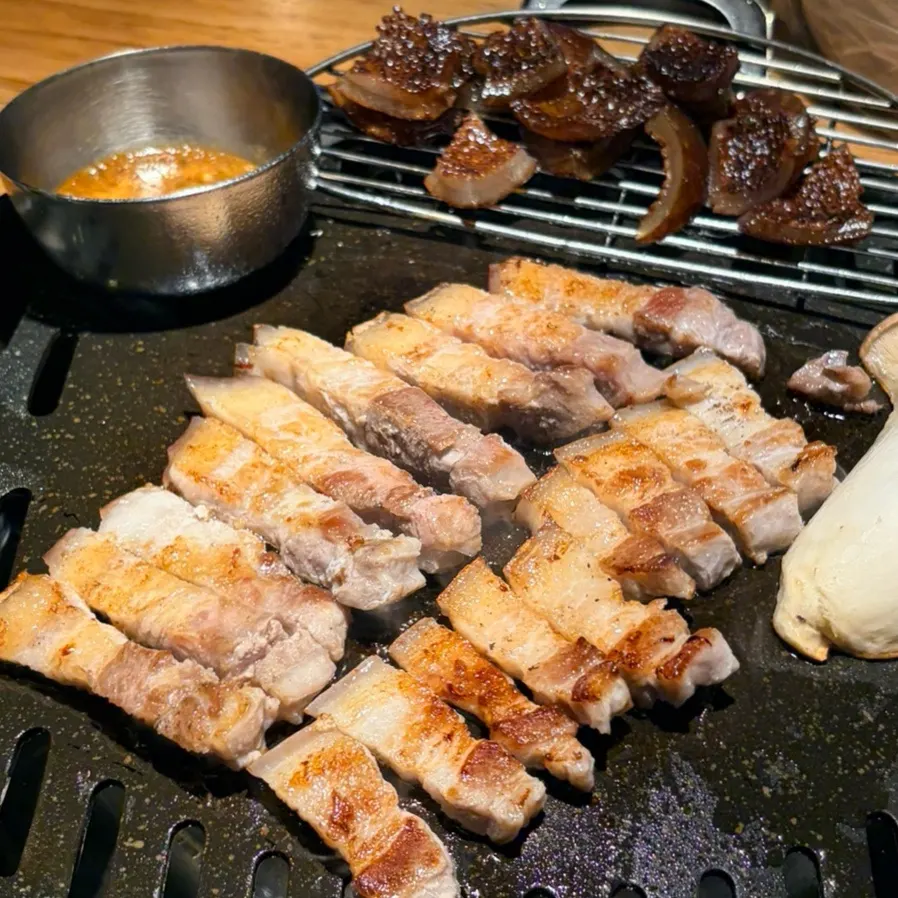 A cut piece of pilsal pork skin
