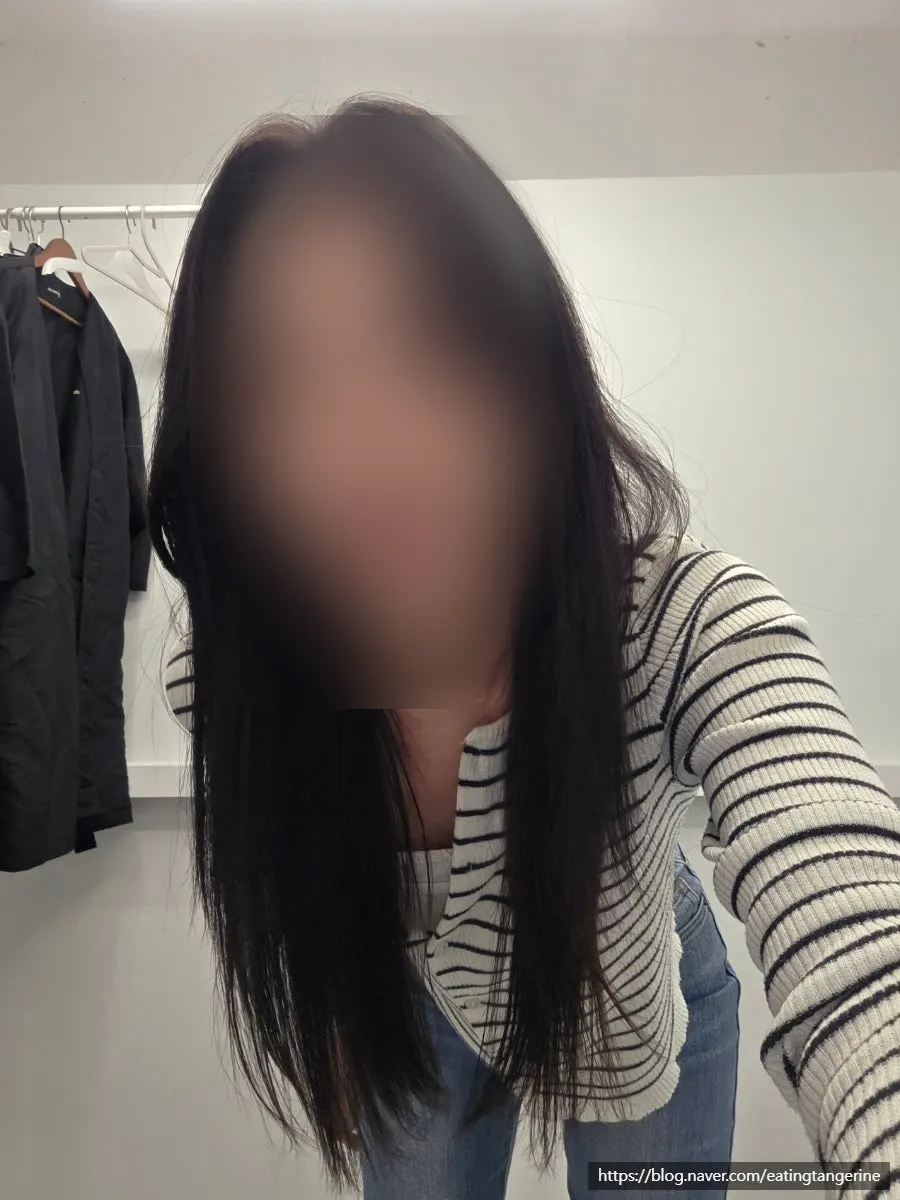 Inner-volume straight hair with waves added to the side