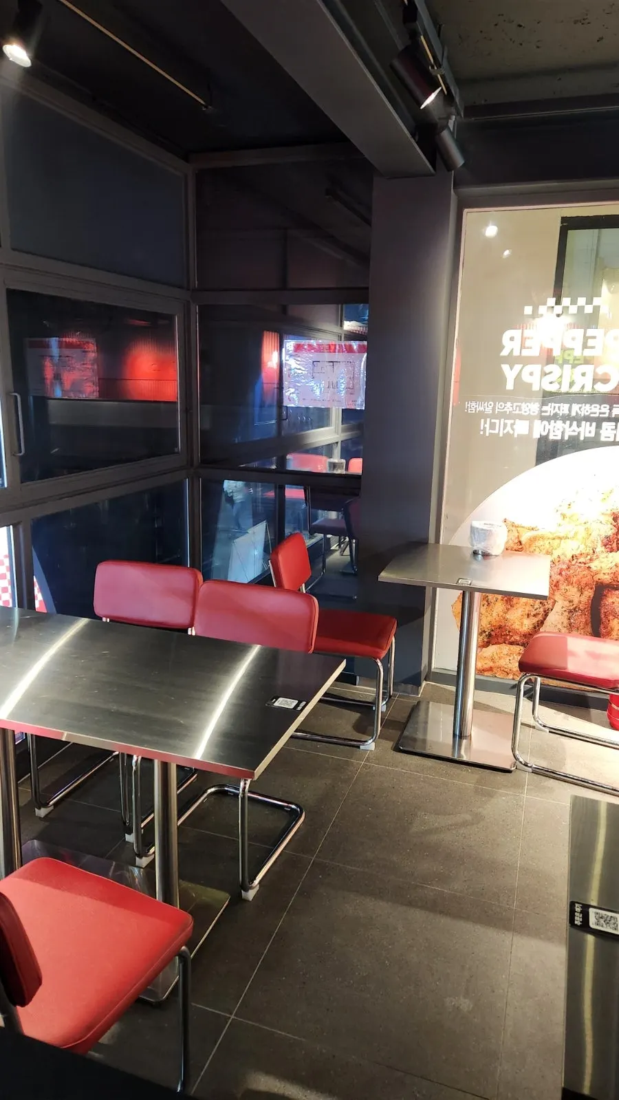 Interior tables suited for group gatherings