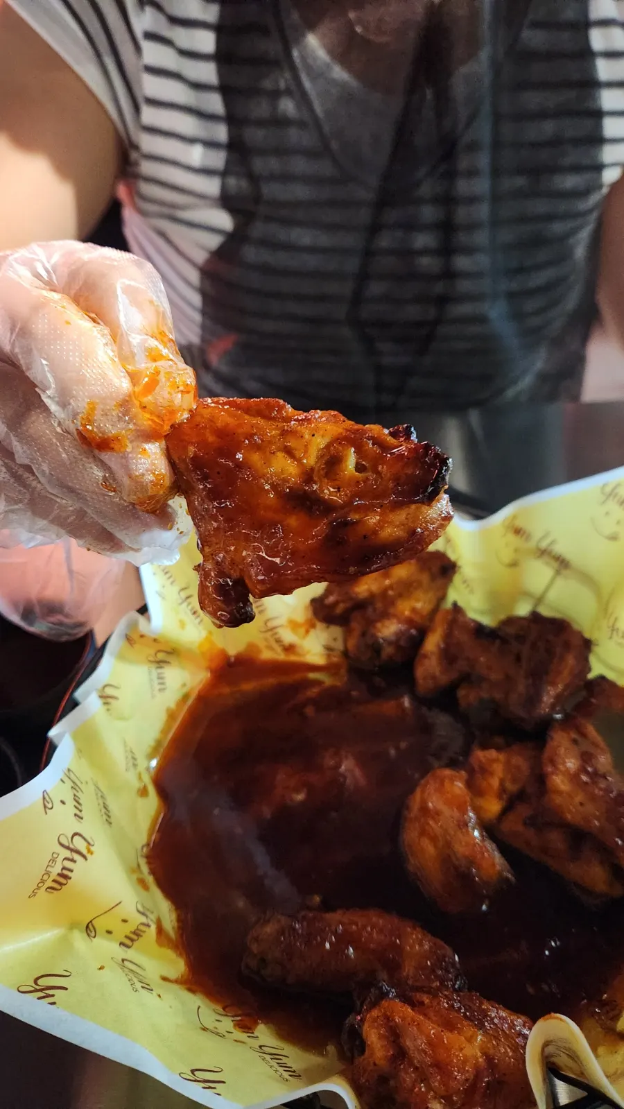 Close-up of steaming Volcano chicken