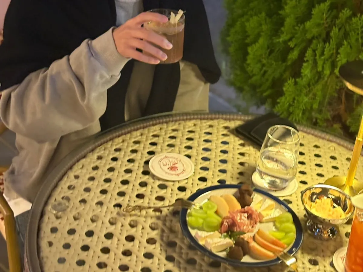 Outdoor terrace atmosphere at Rosetta, a cocktail bar in Hapjeong