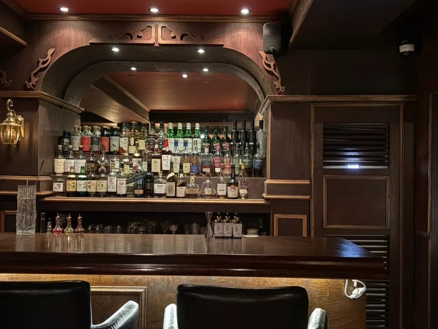 Bar table and liquor display at Rosetta