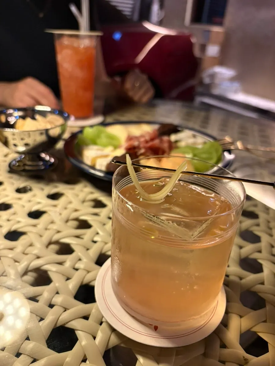 Two cocktails set on the terrace table