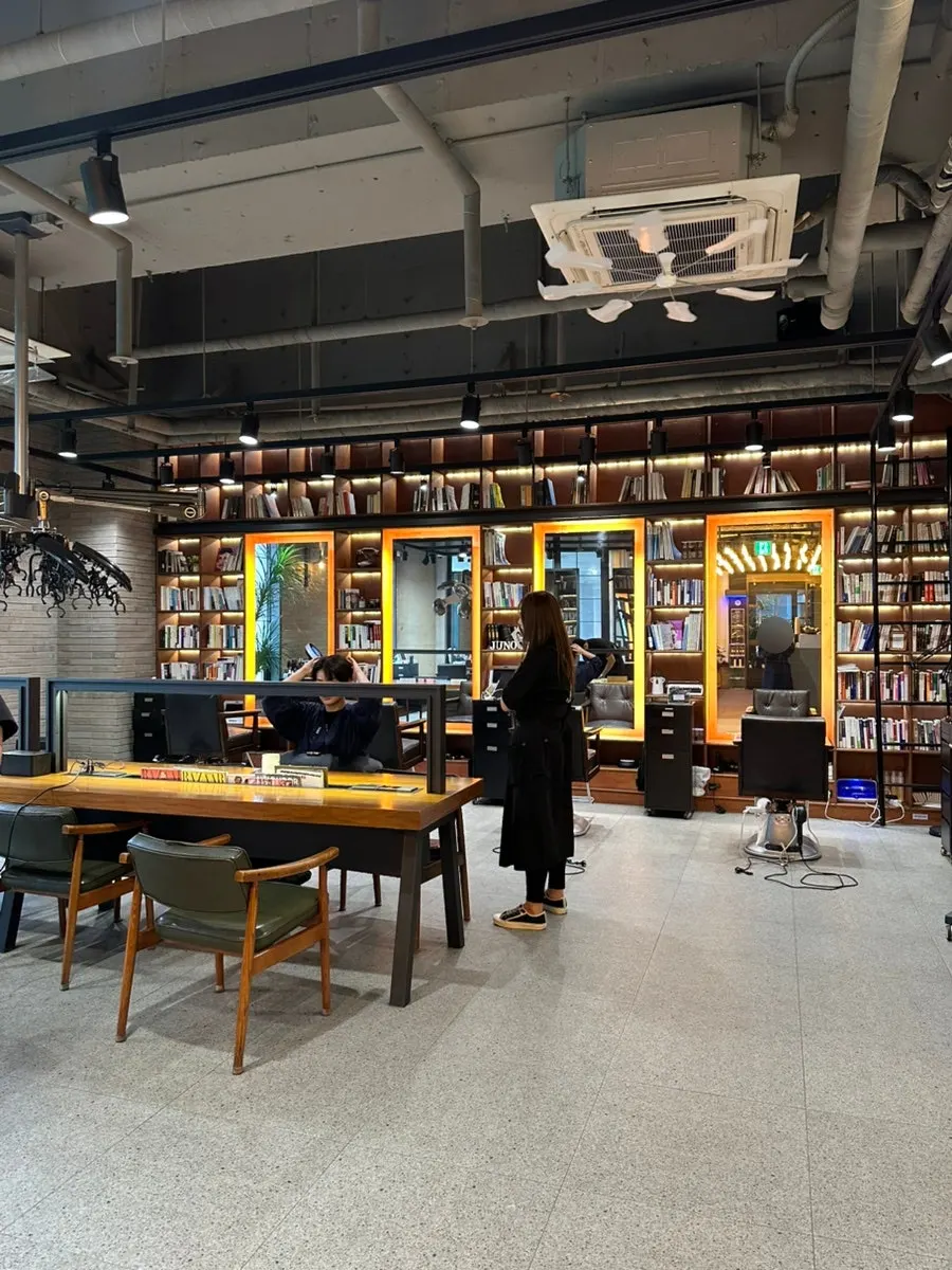 Salon interior with soft ambient lighting