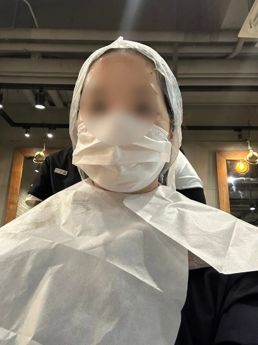 Hair after the dye application is finished