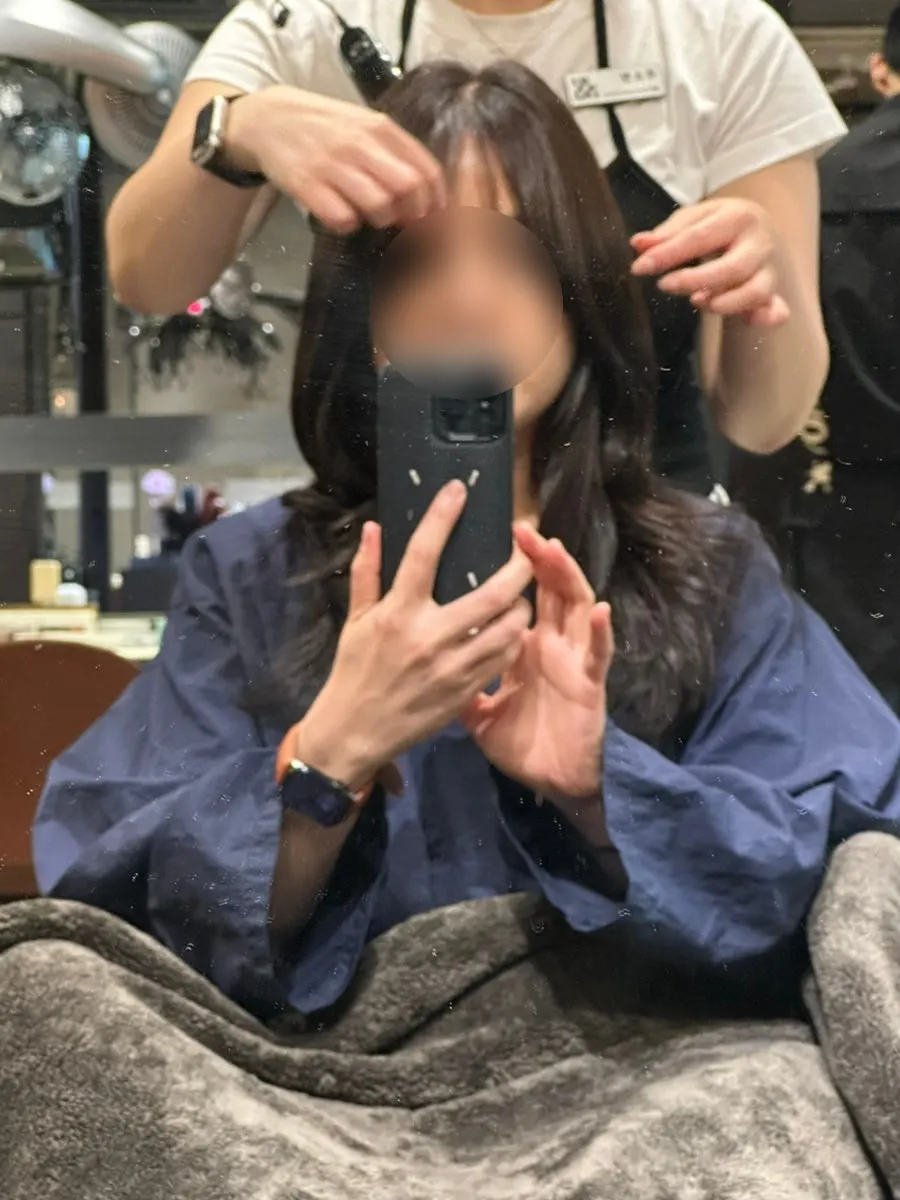 Layered cut trimmed to match the hair thickness