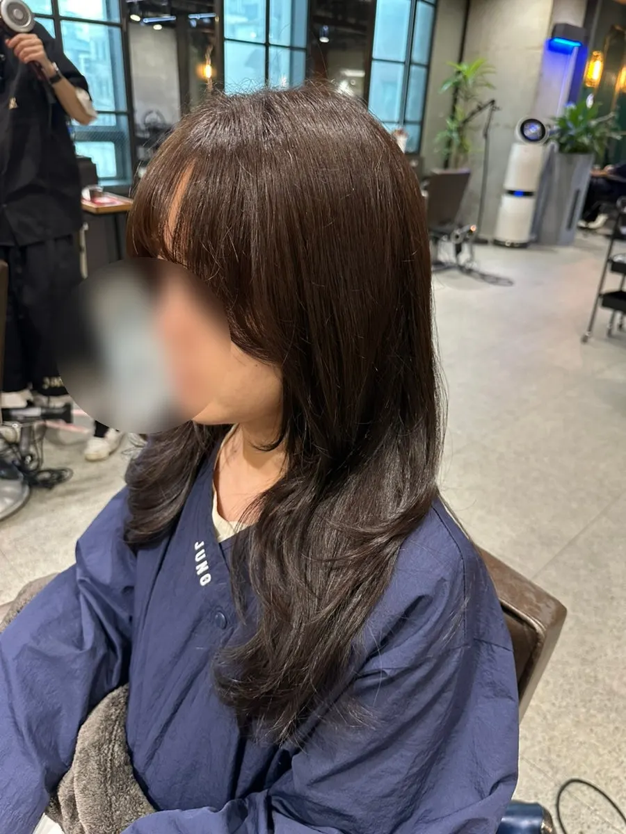 Finished tone-down dye and layered cut style