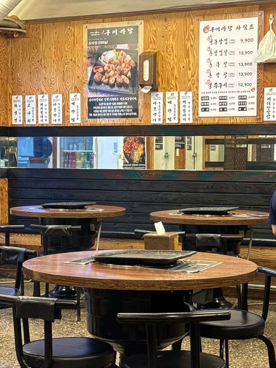 The spacious parking area at the restaurant