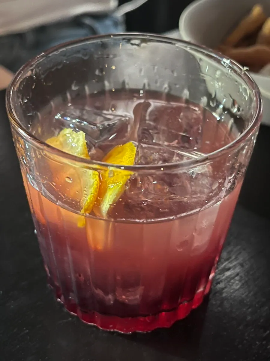 A generously poured cocktail at Woo Woo