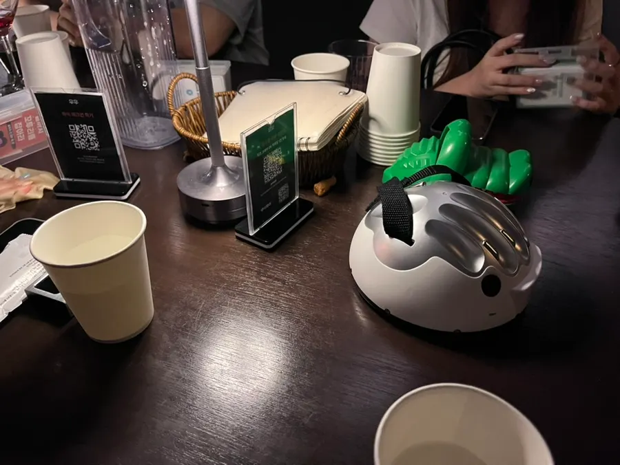 View of Woo Woo's big table