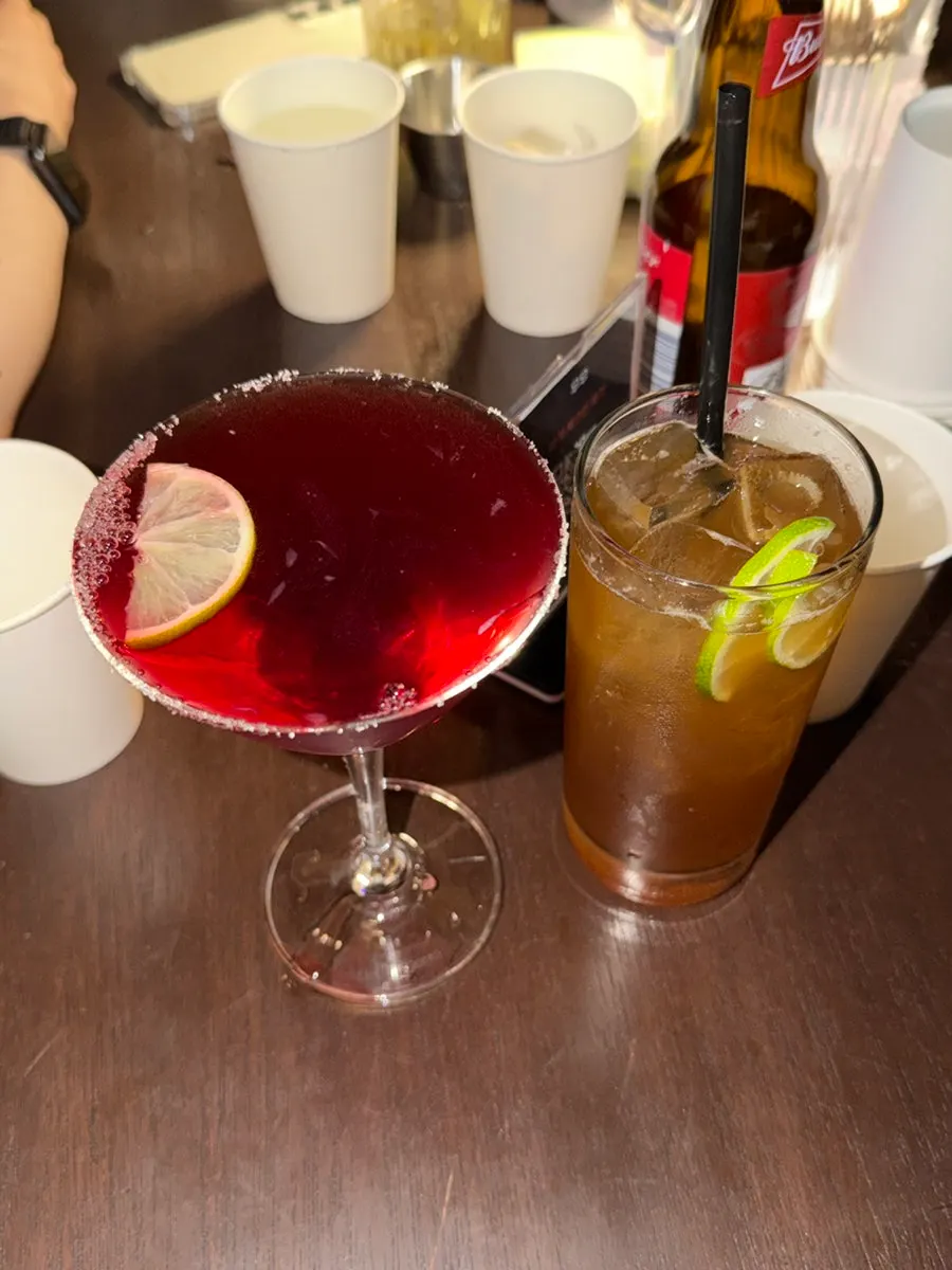 The signature cocktail with a pretty visual presentation