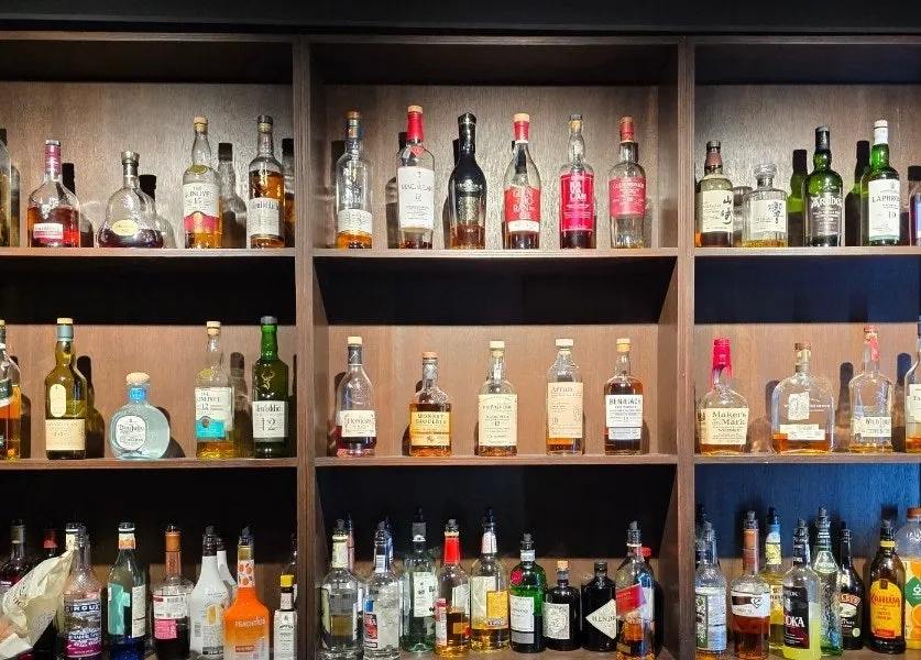 Horizontal shot of Woo Woo's bar counter