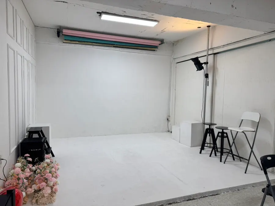 Wide view of the interior of Room B self photo studio
