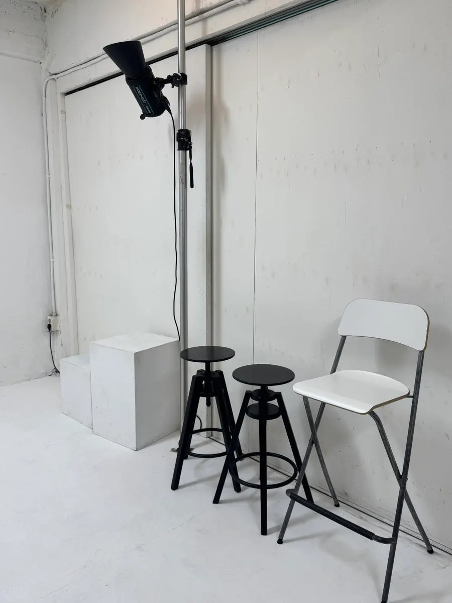 Different types of chairs prepared for the shoot