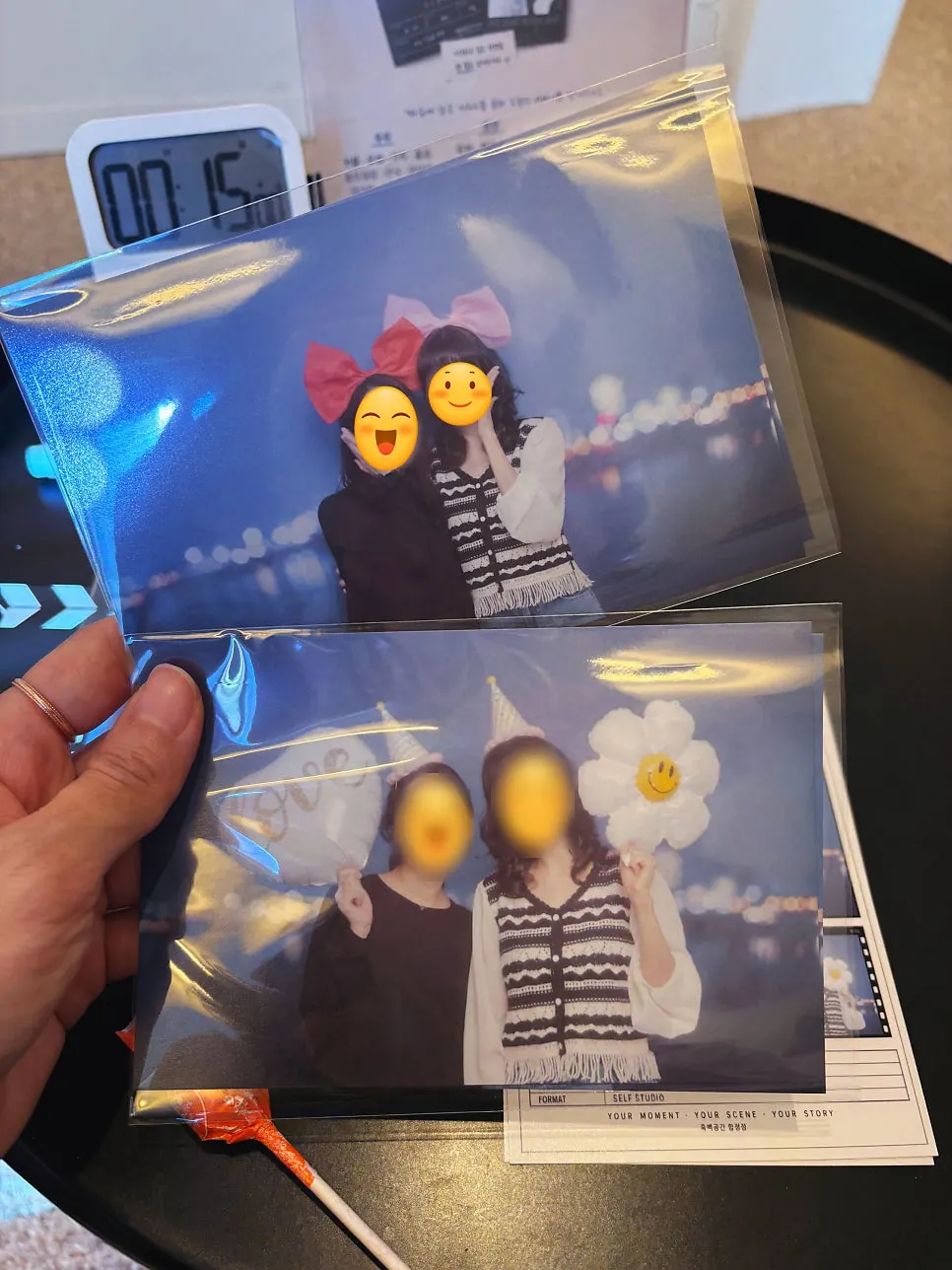 4x6 사이즈로 인화한 우정사진 4장