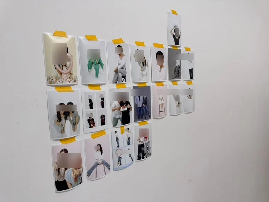 Studio A with a white background and a large mirror