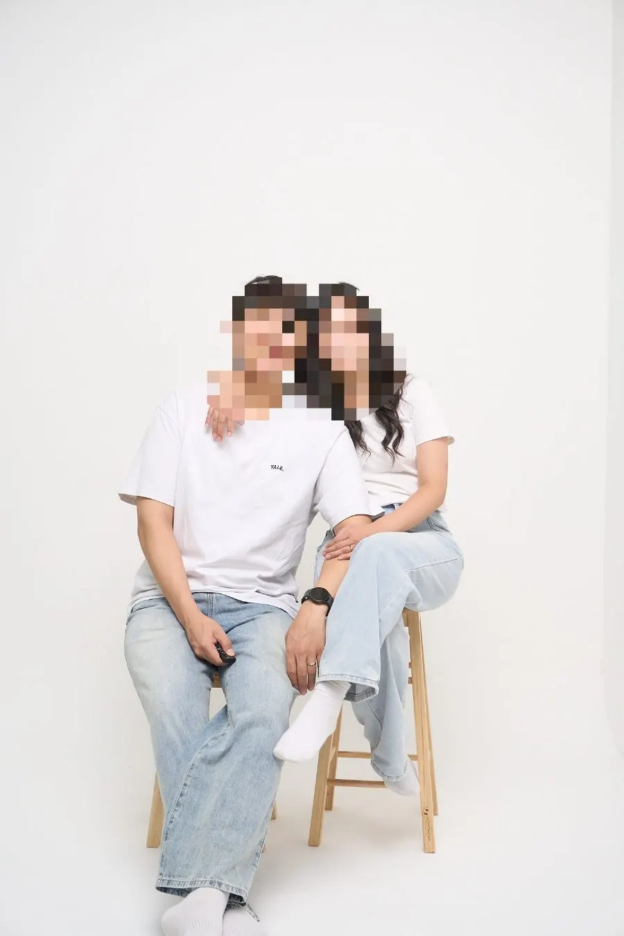 Couple's shot using the chalkboard prop