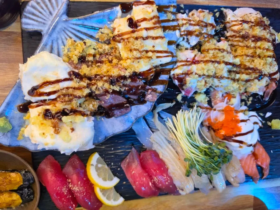 Table at Yu Iksang Sushi after finishing the meal