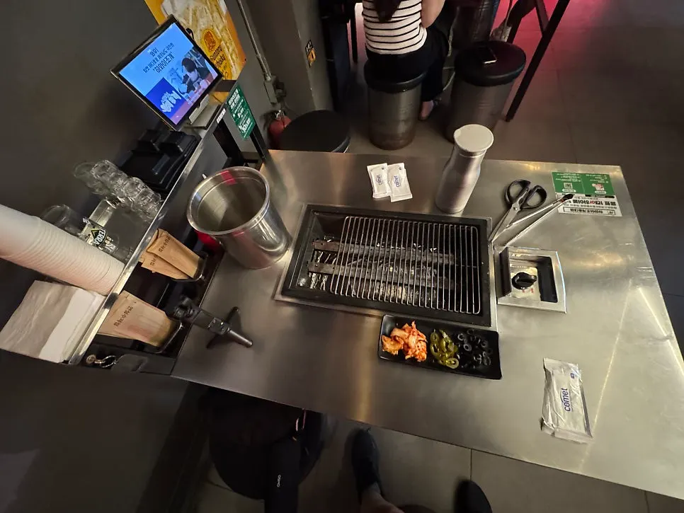 Table while choosing from the menu