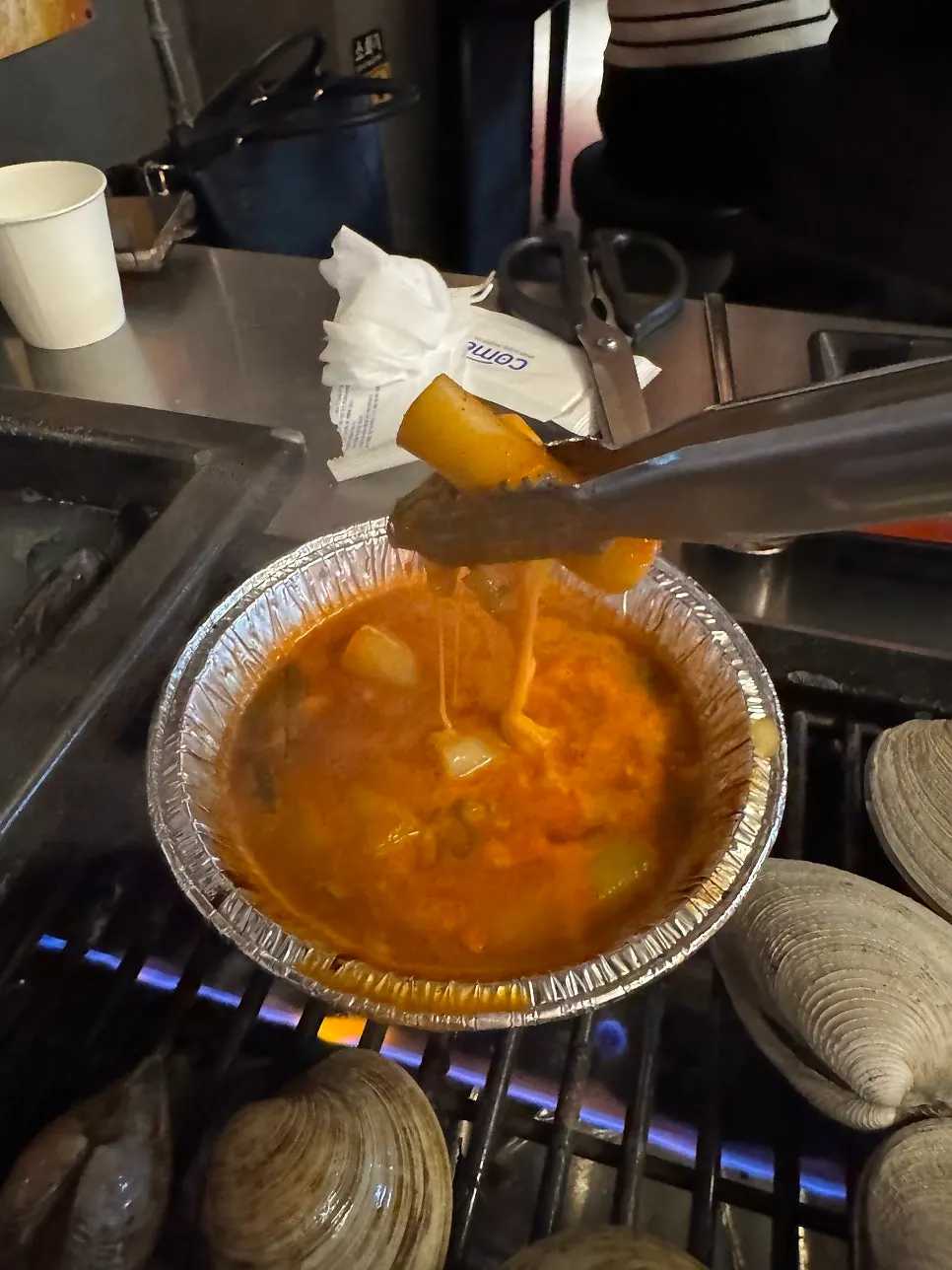 Nicely cooked cheese tteokbokki