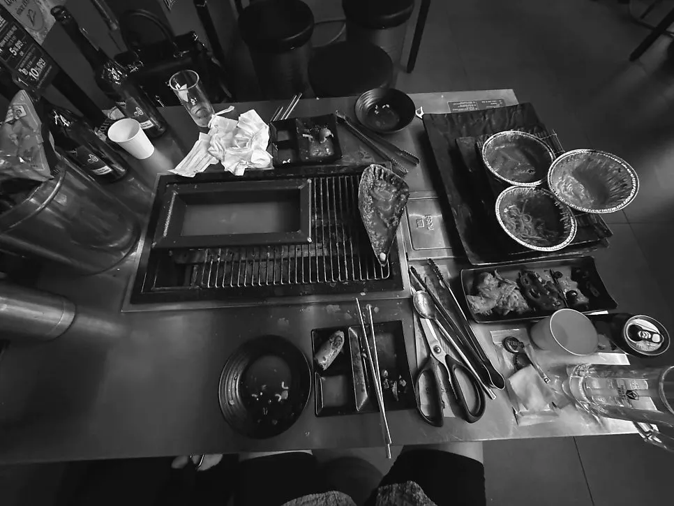 Table after finishing the meal