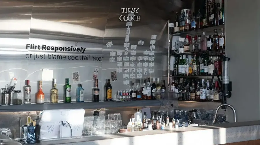 A table at Tipsy Couch where conversation is flowing