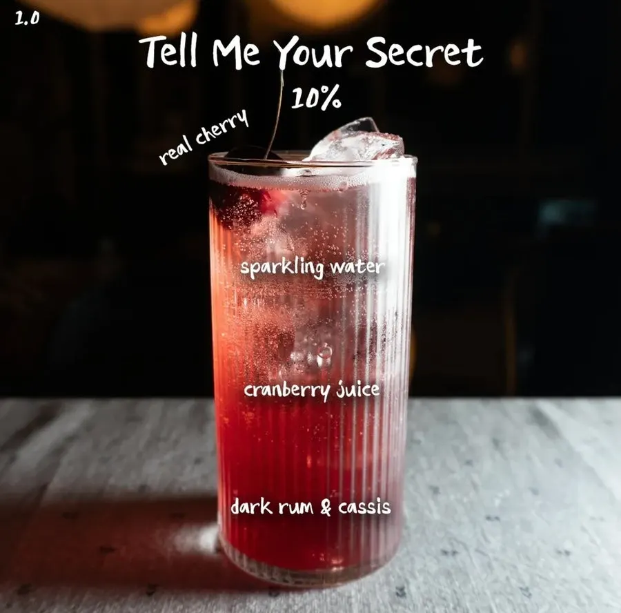 A cocktail at Tipsy Couch with the space's atmosphere in the background