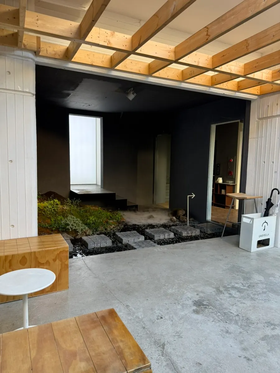 Seating and window view at Naemyeonui Balgyeon café
