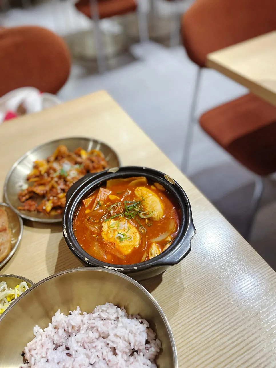 View of a Hongdae Korean restaurant popular with foreign customers