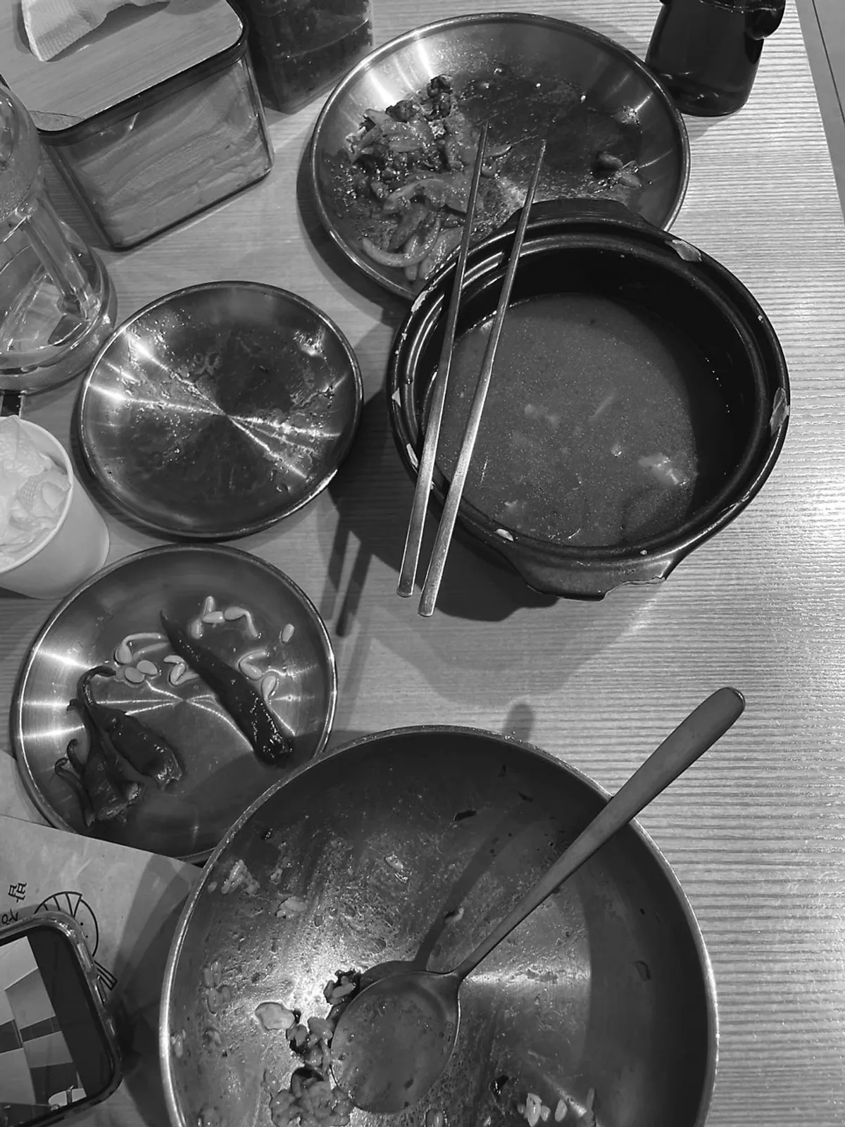 Kimchi jjigae and sticky black rice at Bap Jangin Hongdae Branch
