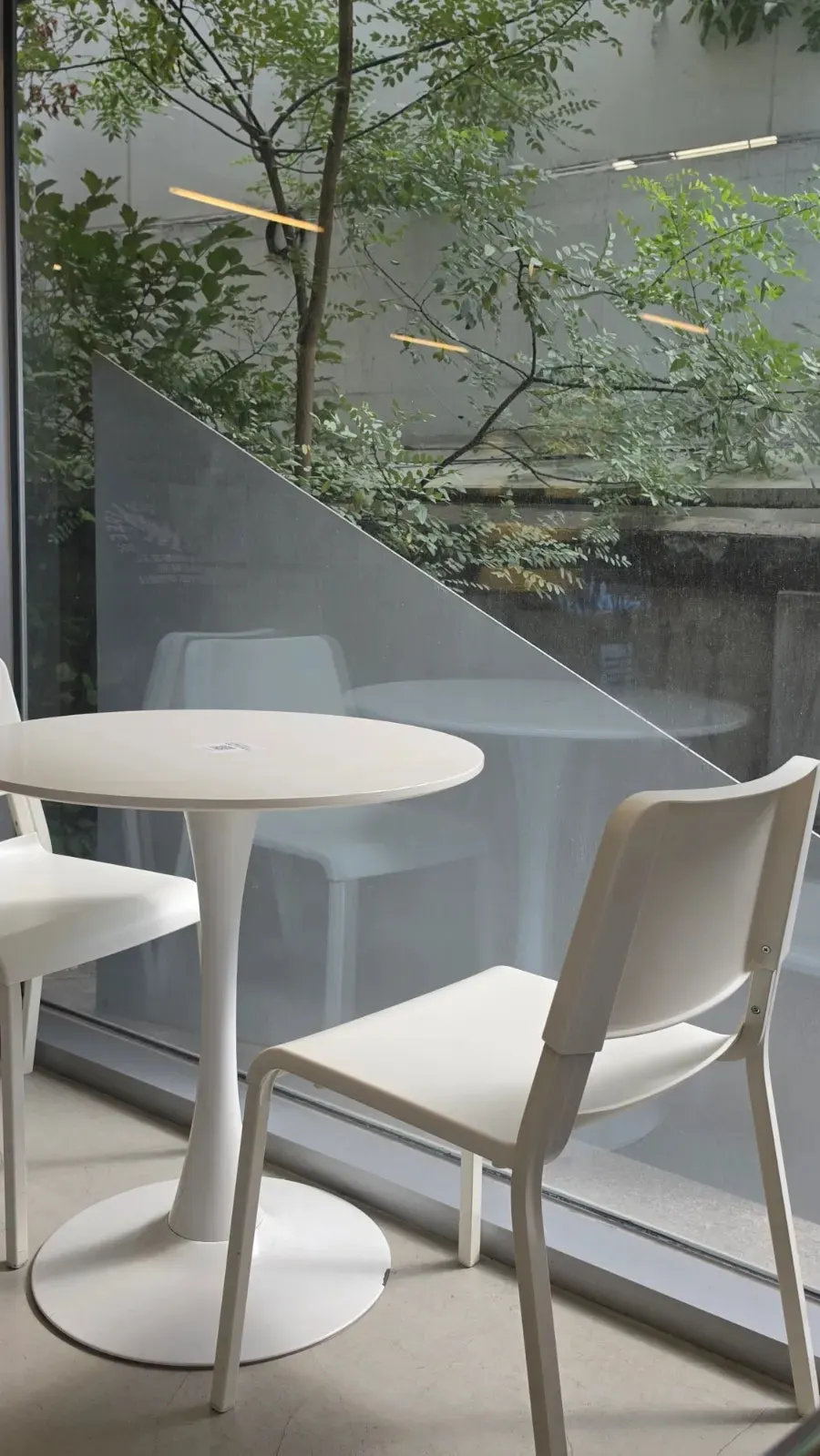 Café seating with a warm atmosphere