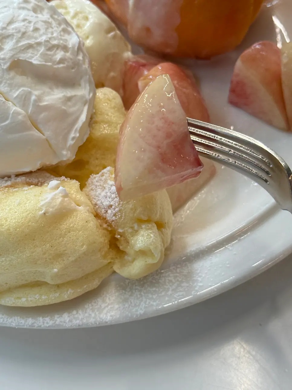 Whole peach pieces cut into bite-sized portions