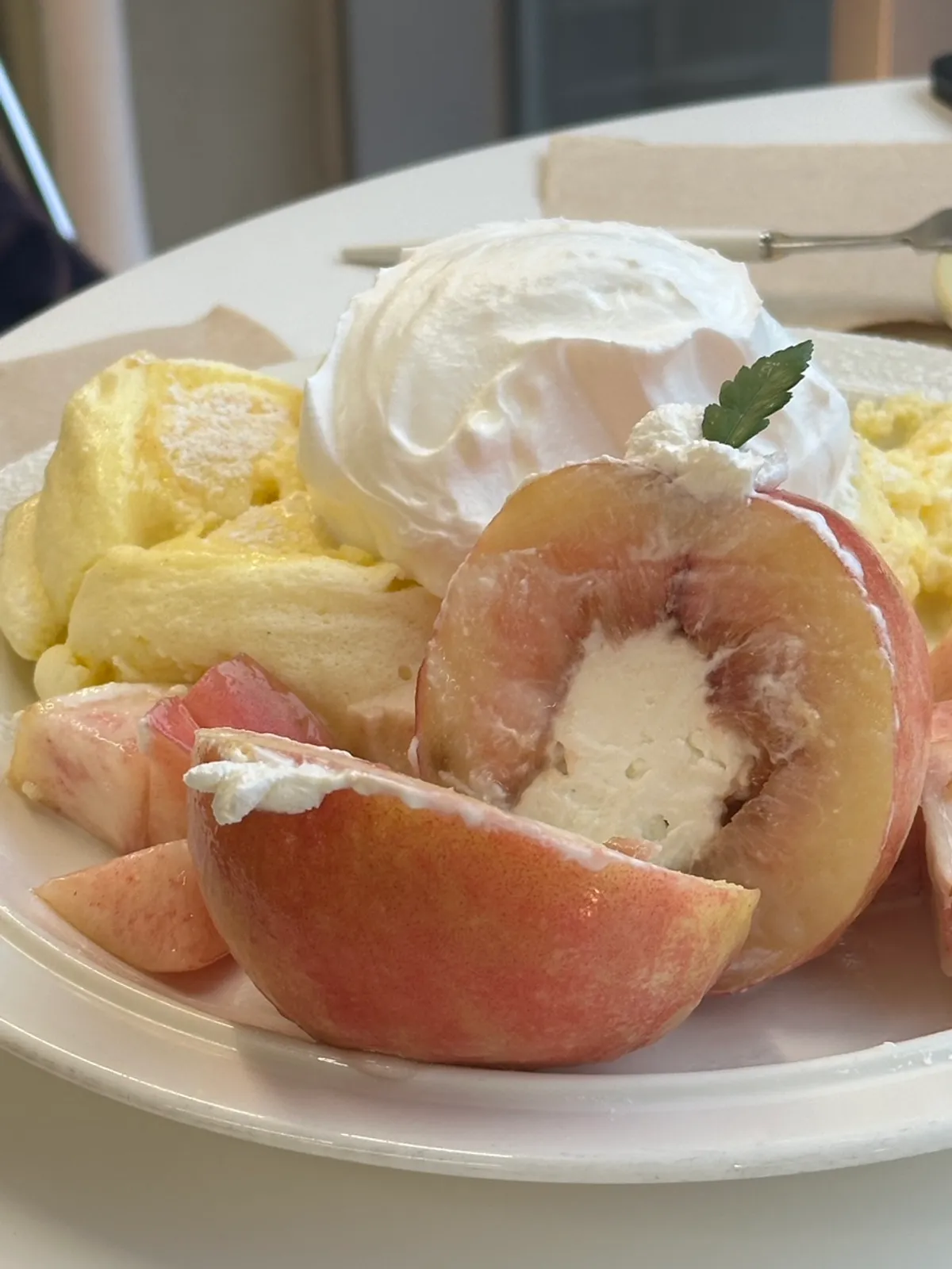Main photo of Think Fruit's peach soufflé
