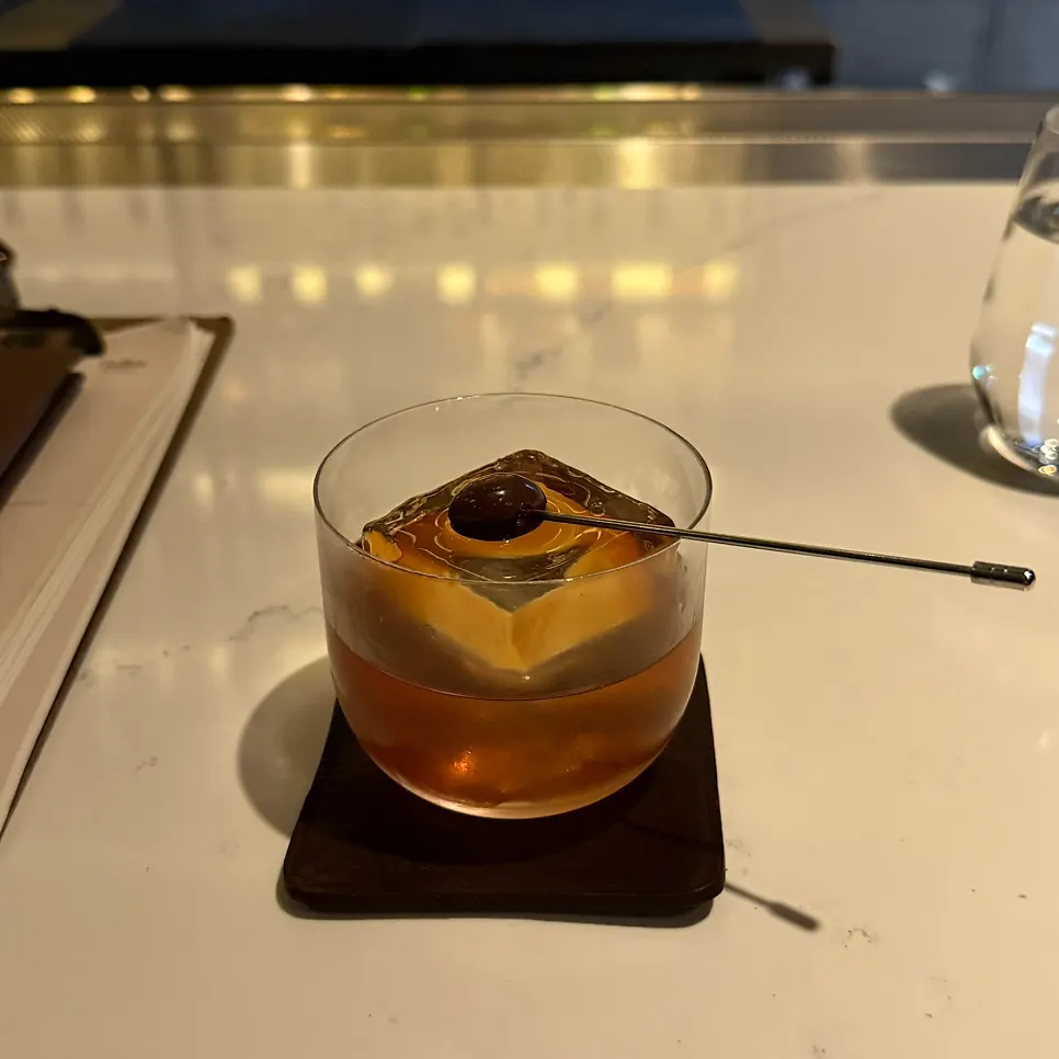 Godfather cocktail ordered at Bitters