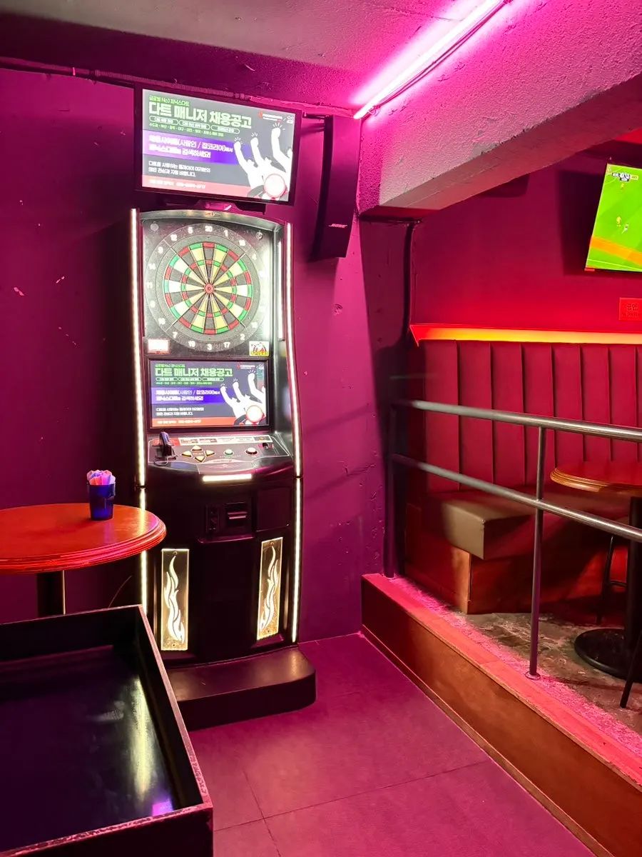 Games area set up on the second floor
